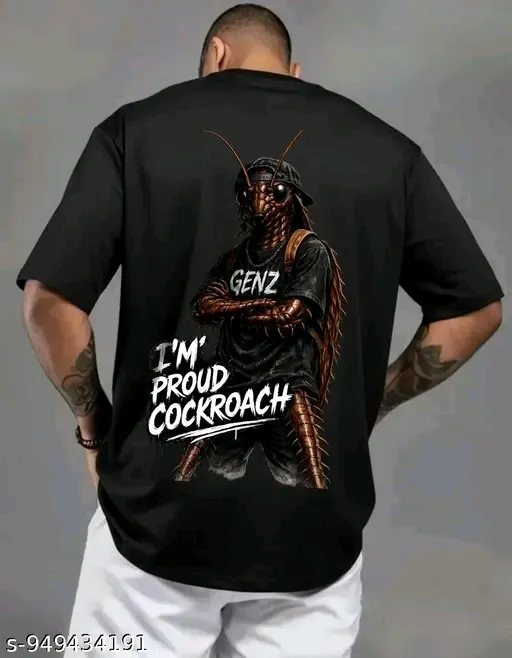 I'm Proud Cockroach Printed Oversized T-Shirt for Men (S)